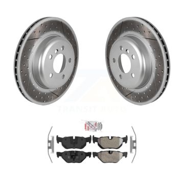 Rear Coated Disc Brake Rotors And Semi-Metallic Pads Kit For 2013 BMW 328i xDrive 3.0L KGA-105430