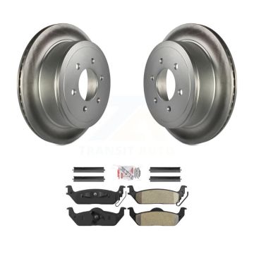Rear Coated Disc Brake Rotors And Semi-Metallic Pads Kit For Ford F-150 Lincoln Mark LT KGA-105436
