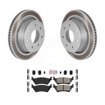 Rear Coated Brake Rotors Semi-Metallic Pad Kit For 2012-2014 Ford F-150 With 7 Lug Wheels KGA-105451