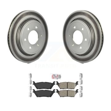 Rear Coated Brake Rotors Ceramic Pad Kit For 15-17 Ford F-150 With Electric Parking KGA-105453