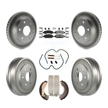 Front Rear Disc Brake Rotor Semi-Metallic Pad & Coated Drum Kit (7Pc) For GMC Sierra 1500 KGA-105480