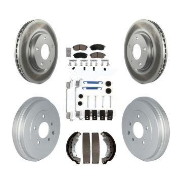 Front Rear Disc Brake Rotors Ceramic Pads And Coated Drum Kit (7Pc) For Nissan Sentra KGA-105481