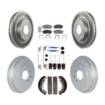 Front Rear Disc Brake Rotors Ceramic Pads And Coated Drum Kit (7Pc) For Nissan Sentra KGA-105482