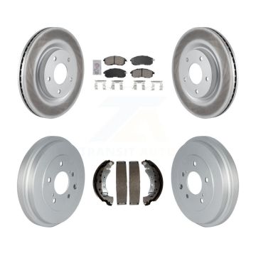 Front Rear Brake Rotor Ceramic Pad Coat Drum Kit For 2017-2019 Nissan Sentra Turbocharged KGA-105488