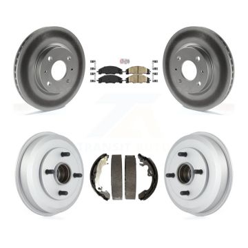 Front Rear Brake Rotor Ceramic Pad Coat Drum Kit For 08 Ford Focus Wheel Bearing Included KGA-105491