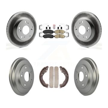 Front Rear Disc Brake Rotors Ceramic Pads And Coated Drum Kit For Honda Civic KGA-105492