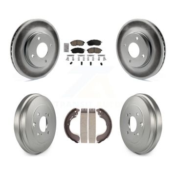 Front Rear Disc Brake Rotors Ceramic Pads And Coated Drum Kit For Nissan Versa KGA-105494