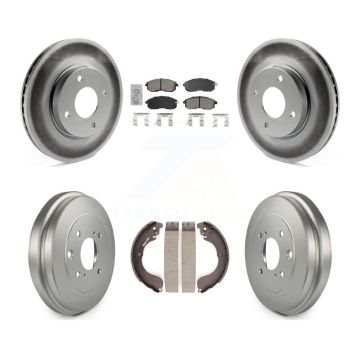 Front Rear Disc Brake Rotors Ceramic Pads And Coated Drum Kit For Nissan Versa KGA-105495