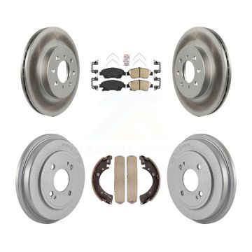 Front Rear Disc Brake Rotor Ceramic Pad Coated Drum Kit For Honda Civic With 4 Lug Wheels KGA-105496