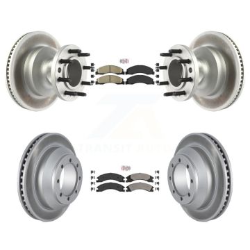 Front Ceramic Rear Semi-Metallic Pad Coat Disc Brake Rotors Kit For Ford E-350 Super Duty KGA-105506