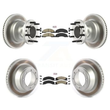Front Rear Ceramic Pad Coat Brake Rotor Kit For 09-10 Ford E-450 Super Duty DIESEL engine KGA-105518