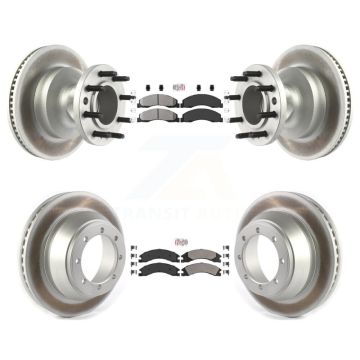 Front Rear Semi-Metallic Pad Coat Brake Rotor Kit For Ford E-450 Super Duty DIESEL engine KGA-105520
