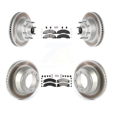 Front Rear Semi-Metallic Pad Coat Brake Rotor Kit For Ford E-450 Super Duty DIESEL engine KGA-105528
