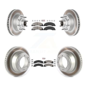 Front Rear Semi-Metallic Pad Coat Brake Rotor Kit For Ford E-450 Super Duty DIESEL engine KGA-105532