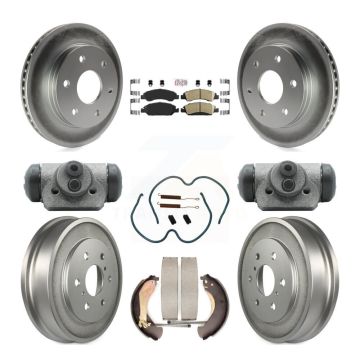 Front Rear Disc Brake Rotors Ceramic Pads And Coated Drum Kit (9Pc) For GMC Sierra 1500 KGA-105549