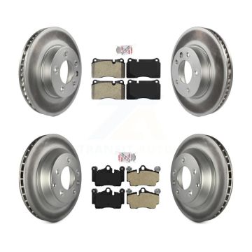 Front Rear Semi-Metallic Pad And Coated Disc Brake Rotor Kit (6Pc) For Volkswagen Touareg KGA-105611