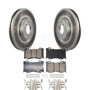 Front Coat Brake Rotors Ceramic Pad Kit For 2009-2013 INFINITI G37 AWD With Brembo Brakes KGA-105628