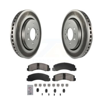 Front Coated Disc Brake Rotor Ceramic Pad Kit For Ford F-150 Expedition Lincoln Navigator KGA-105635