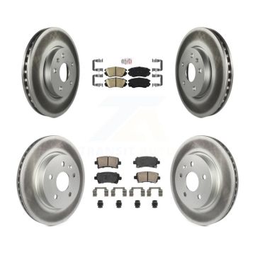 Front Rear Ceramic Pad Coated Brake Rotors Kit For Chevrolet Malibu Impala Buick LaCrosse KGA-105647