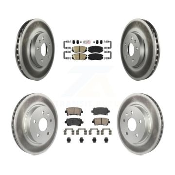 Front Rear Ceramic Pad Coated Brake Rotors Kit For Chevrolet Malibu Impala Buick LaCrosse KGA-105648