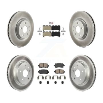 Front Semi-Metallic Rear Ceramic Pads And Coated Disc Brake Rotors Kit For Cadillac XTS KGA-105655