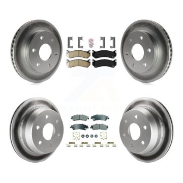 Front Ceramic Rear Semi-Metallic Pad Coat Brake Rotors Kit For Chevrolet GMC Silverado XL KGA-105658