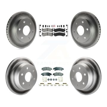 Front Rear Semi-Metallic Pad Coat Brake Rotor Kit For Chevrolet GMC Silverado 1500 Sierra KGA-105659
