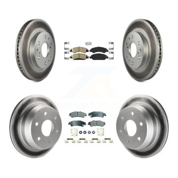 Front Ceramic Rear Semi-Metallic Pad Coated Brake Rotors Kit For Chevrolet Silverado 1500 KGA-105661