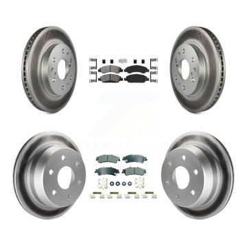 Front Rear Semi-Metallic Pad Coat Brake Rotor Kit For Chevrolet Silverado 1500 GMC Sierra KGA-105662