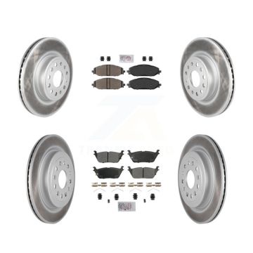 Front Rear Semi-Metallic Pads And Coated Disc Brake Rotors Kit For Ram 1500 KGA-105663