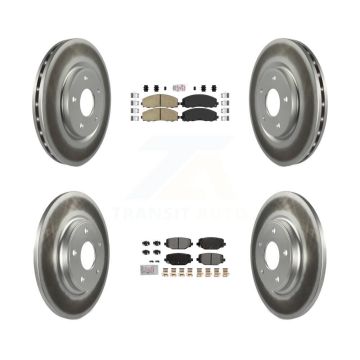 Front Ceramic Rear Semi-Metallic Pad Coat Brake Rotor Kit For Dodge Grand Caravan Journey KGA-105665