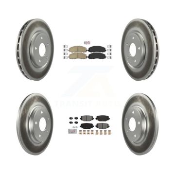Front Ceramic Rear Semi-Metallic Pad Coat Brake Rotor Kit For Dodge Grand Caravan Journey KGA-105666