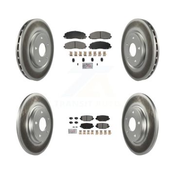 Front Rear Semi-Metallic Pad Coat Brake Rotors Kit For Dodge Grand Caravan Journey Town & KGA-105667