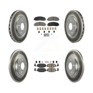 Front Semi-Metallic Rear Ceramic Pad Coat Brake Rotor Kit For Dodge Grand Caravan Journey KGA-105668