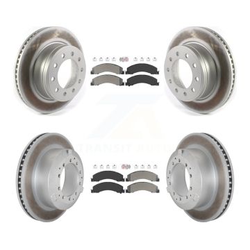 Front Rear Semi-Metallic Pad Coat Brake Rotors Kit For Ram Dodge Sterling Truck 4500 5500 KGA-105673