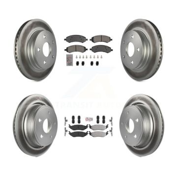 Front Rear Semi-Metallic Pad & Coated Brake Rotor Kit For Ram 1500 Classic Dodge Chrysler KGA-105674
