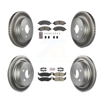 Front Rear Semi-Metallic Pad & Coated Brake Rotor Kit For Ram 1500 Classic Dodge Chrysler KGA-105675