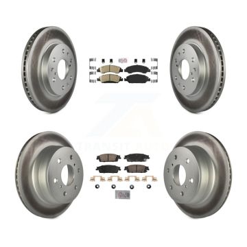 Front Rear Ceramic Pad Coat Brake Rotor Kit For GMC Sierra 1500 Chevrolet Silverado Tahoe KGA-105679