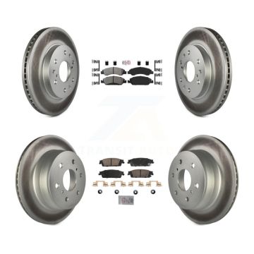 Front Semi-Metallic Rear Ceramic Pad Coated Brake Rotor Kit For GMC Sierra 1500 Chevrolet KGA-105681