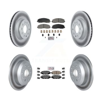 Front Semi-Metallic Rear Ceramic Pad Coated Brake Rotor Kit For 18-20 Jeep Wrangler Sport KGA-105685