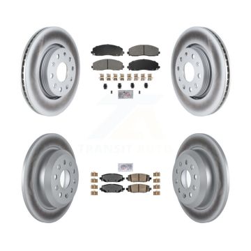 Front Semi-Metallic Rear Ceramic Pad Coat Brake Rotor Kit For 18-20 Jeep Wrangler Rubicon KGA-105686