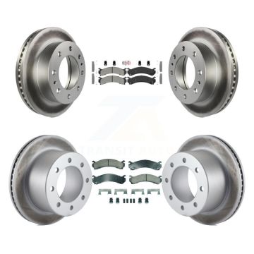 Front Semi-Metallic Rear Ceramic Pad Coat Brake Rotors Kit For Chevrolet GMC Silverado HD KGA-105691