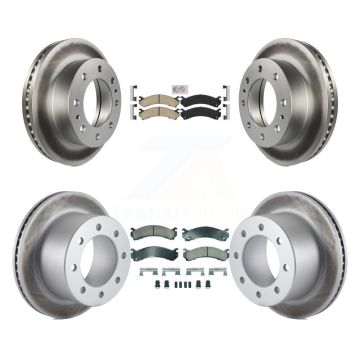 Front Rear Ceramic Pad Coated Brake Rotors Kit For Chevrolet GMC Silverado 3500 Sierra HD KGA-105692