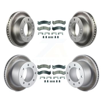 Front Rear Ceramic Pad Coated Brake Rotors Kit For Chevrolet GMC Silverado 3500 Sierra HD KGA-105693