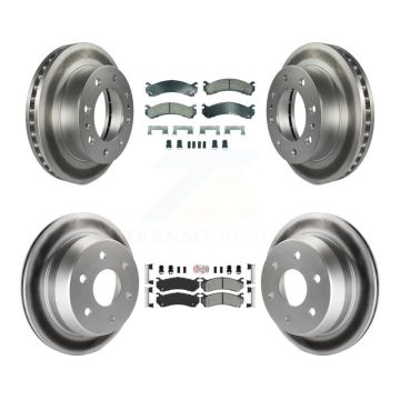 Front Ceramic Rear Semi-Metallic Pad Coat Brake Rotor Kit For Chevrolet Silverado 2500 HD KGA-105699