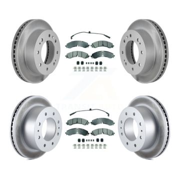 Front Rear Semi-Metallic Pad Coated Brake Rotor Kit For GMC Chevrolet Sierra 2500 HD 3500 KGA-105700