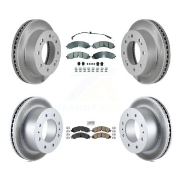 Front Semi-Metallic Rear Ceramic Pad Coated Brake Rotor Kit For GMC Chevrolet Sierra 2500 KGA-105702