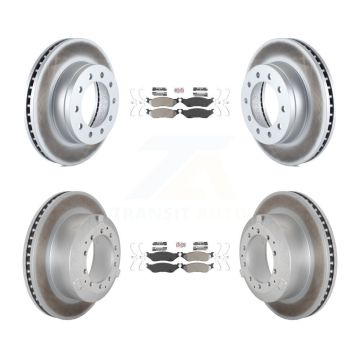 Front Rear Semi-Metallic Pad Coated Brake Rotor Kit For Ford F-450 Super Duty F-550 CF500 KGA-105706
