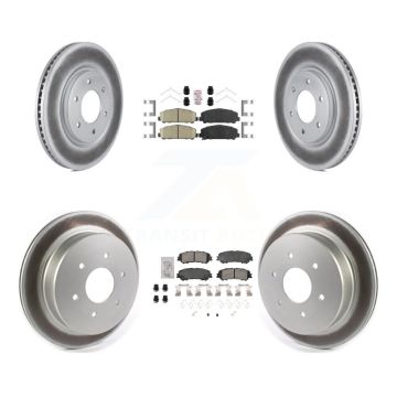 Front Rear Ceramic Pads And Coated Disc Brake Rotors Kit For 2017-2023 Nissan TITAN KGA-105708
