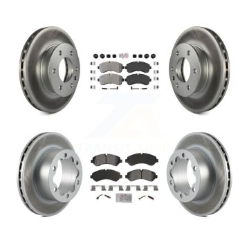 Front Rear Semi-Metallic Pad Coated Brake Rotors Kit For Mercedes-Benz Sprinter 3500 4500 KGA-105714